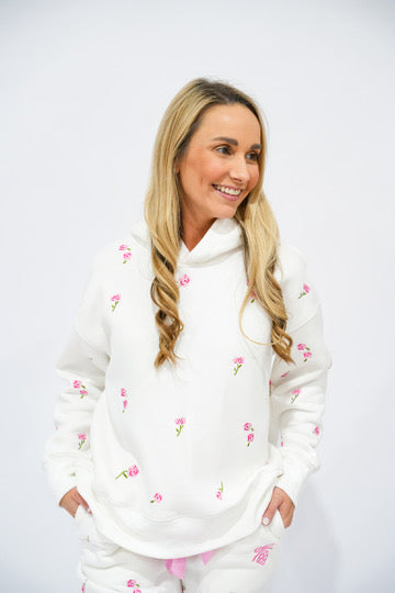 Floral Fleece Hoodie - Southern Belle Boutique