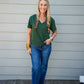 Tummy Control High Rise Crop Straight Raw Cut Hem - Dark