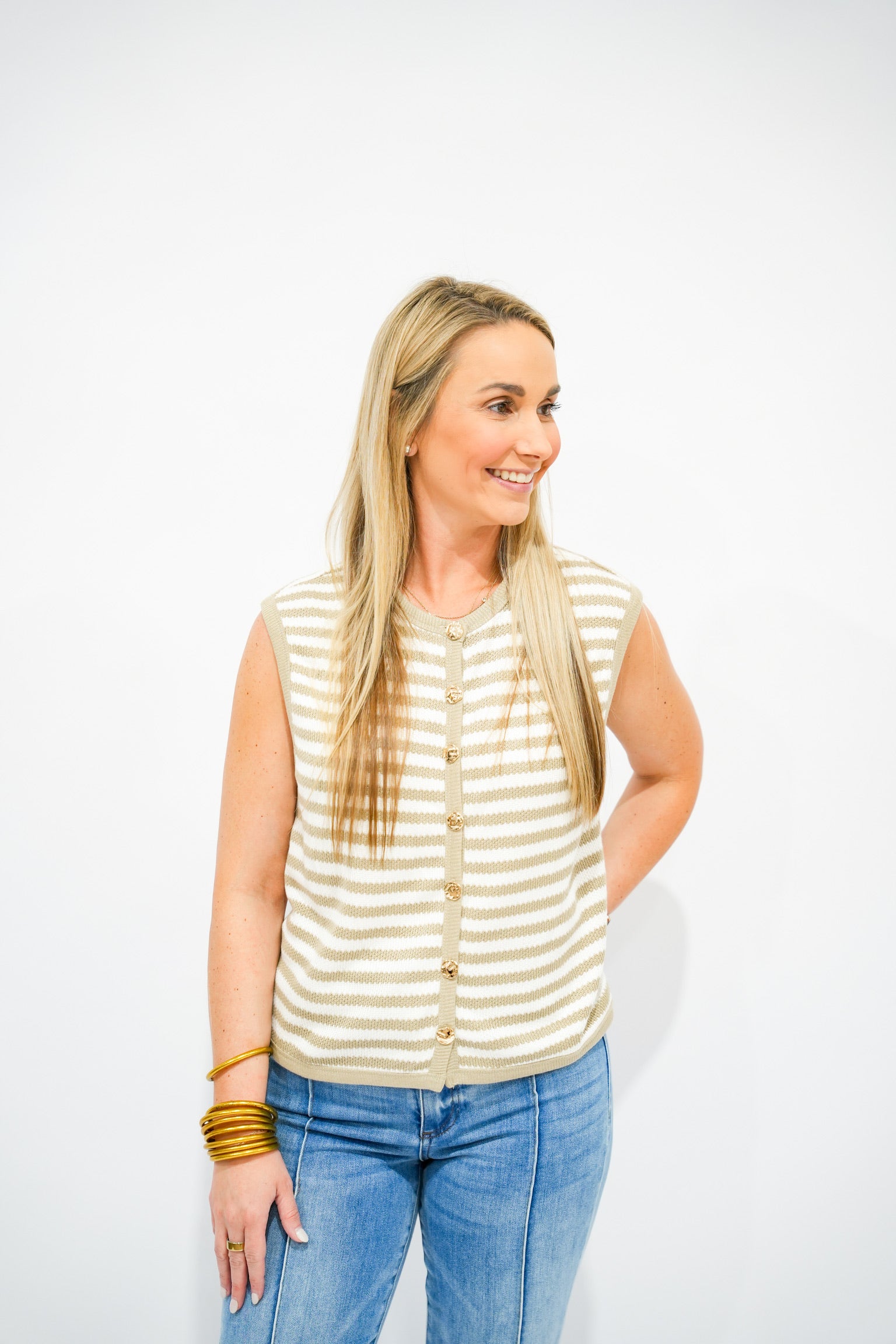 Havanna Striped Sweater Tank - Southern Belle Boutique