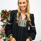 Black Embroidered Boho Blouse