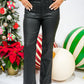 Kelsey Black Coated w Zip Pant
