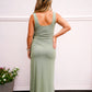 Sage Midi Solid Dress - Southern Belle Boutique