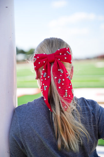 Game Day Charms Bow Clip - Red