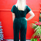 Velvet Romper Jumpsuit - Hunter Green