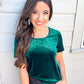 Aimee Scoop Neck Top - Forest Velvet - Southern Belle Boutique