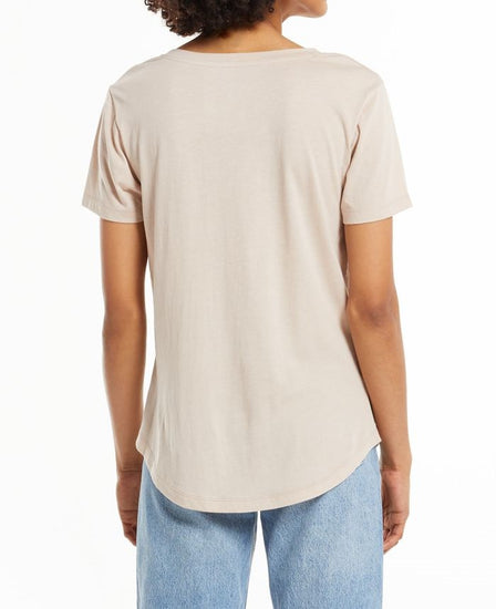 Kasey Modal V-Neck Tee - Oatmeal - Southern Belle Boutique