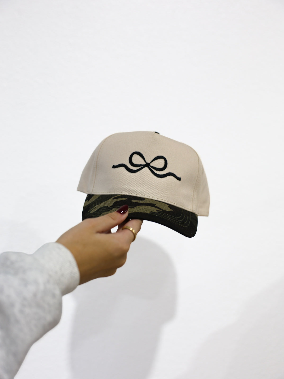 Camo Bow Embroidered Bow Hat