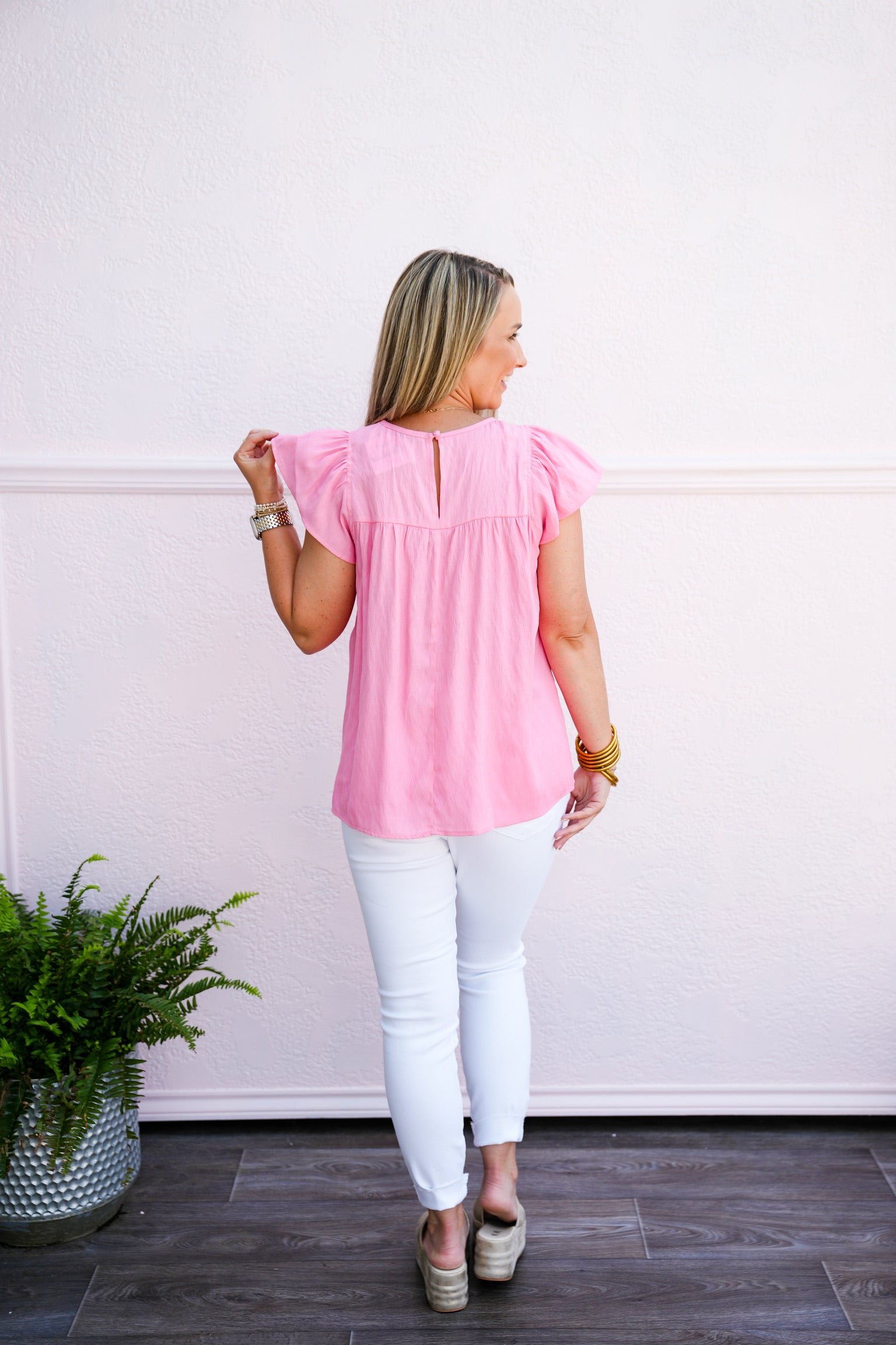 Pink Smocked Baby Doll Blouse - Southern Belle Boutique