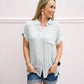 Dusty Blue/White Striped Blouse