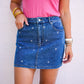 Bow Stitched Denim Mini Skirt - Southern Belle Boutique