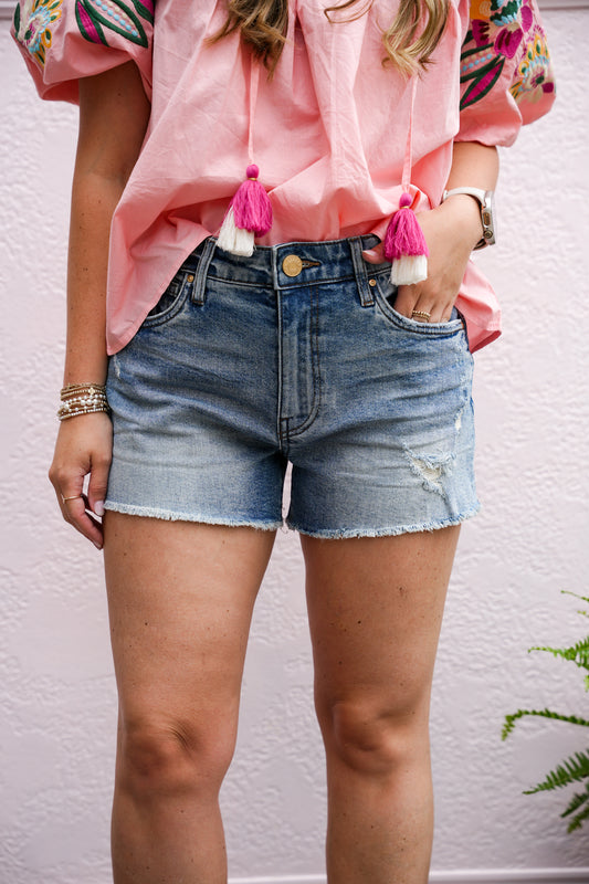 Jane High Rise Frey Hem Short - Incorporated - Southern Belle Boutique