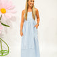 Lt Blue Striped Maxi Dress - Southern Belle Boutique