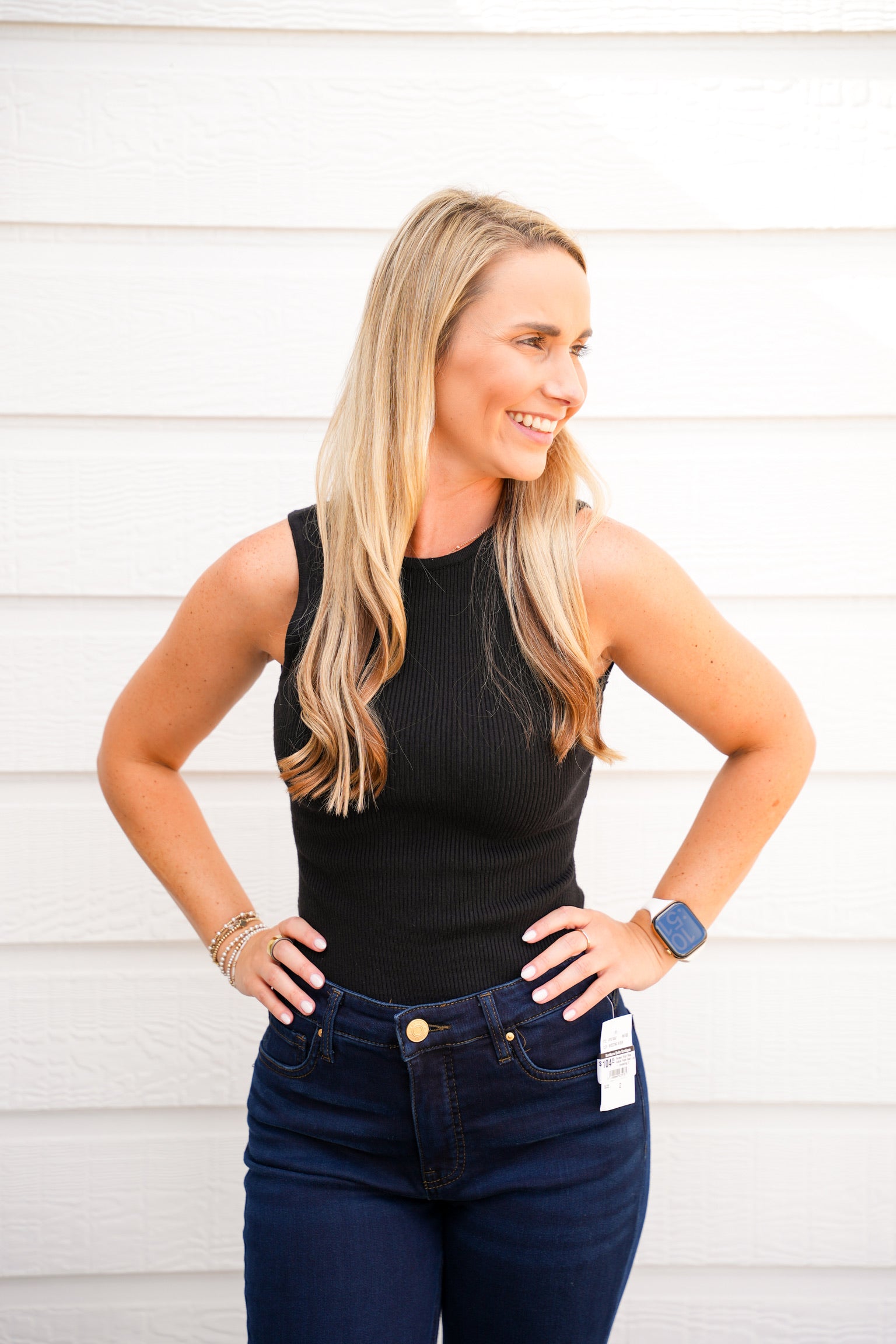 Black Square Neck LS Bodysuit - Southern Belle Boutique