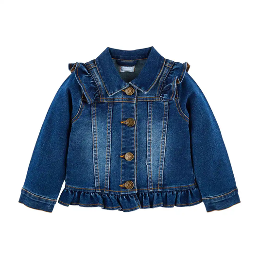 Ruffle Denim Jacket - Southern Belle Boutique