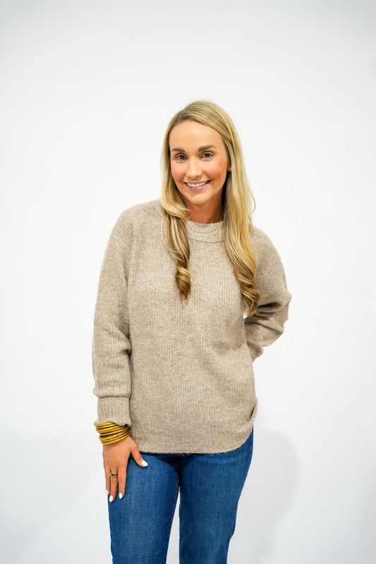 Lt Mocha Crew Neck Sweater