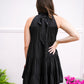 Black Back Bow Halter Dress
