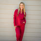 Malibu Essential Tapered Lounge Pants - Garnet Red