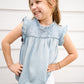Lt Denim Ruffle Sleeve Tencel Tank - Southern Belle Boutique