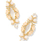 Genevieve Statement Earrings Gold Ivory Mix - Southern Belle Boutique