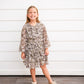 Brown Floral Smock Waist Tiered Dress
