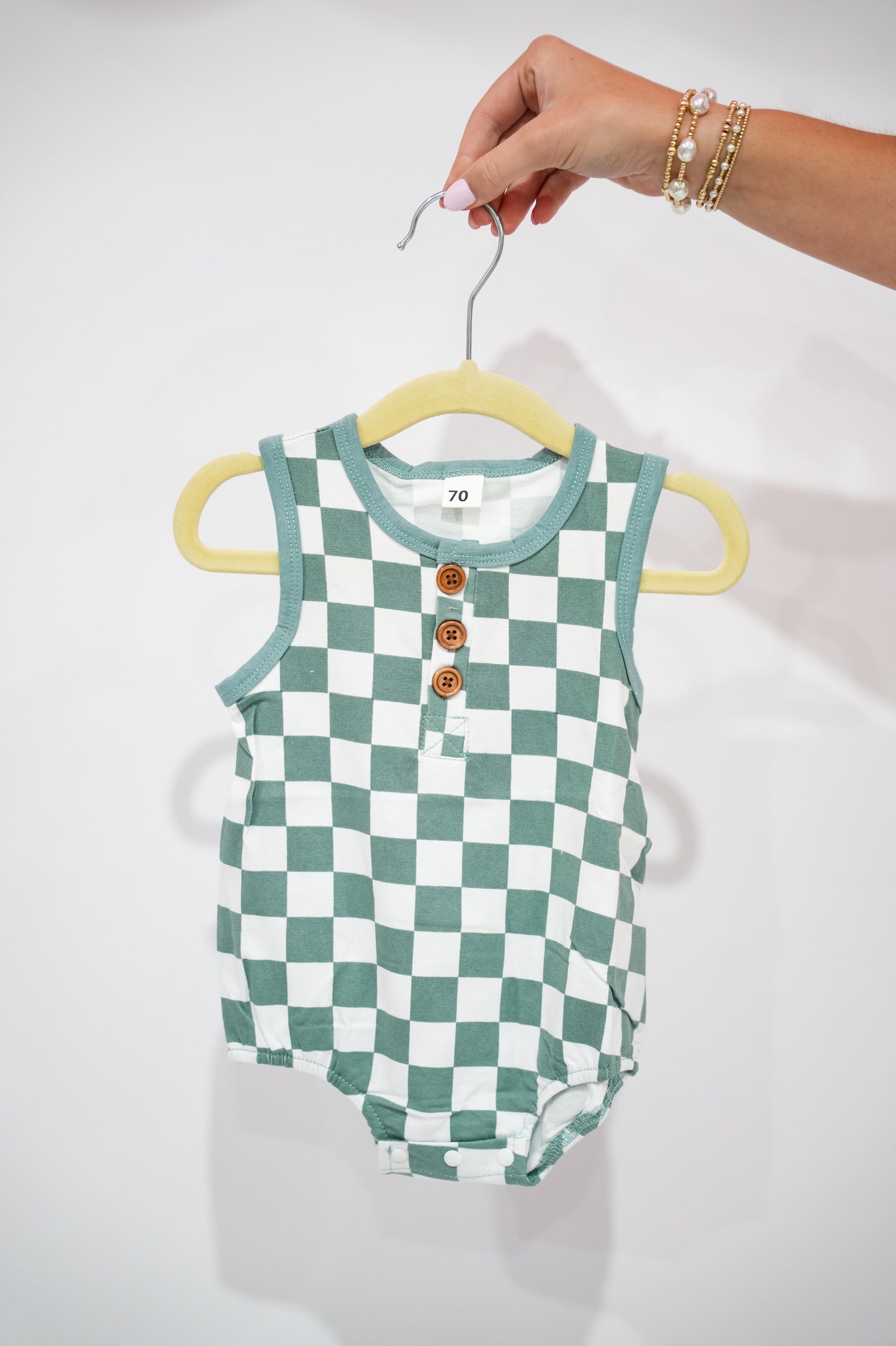 Blue Checkered Romper