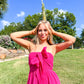 Hot Pink Strapless Jumpsuit - Southern Belle Boutique
