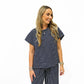 Navy Blue Striped Pant Set