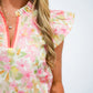 Coral Peach Floral Top - Southern Belle Boutique