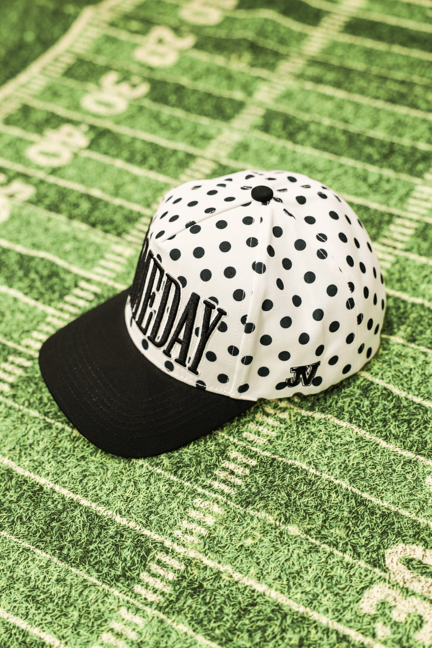 Game Day Black Polka Dot Trucker Hat