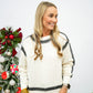 Zana Sweater - Cream Black Stitch