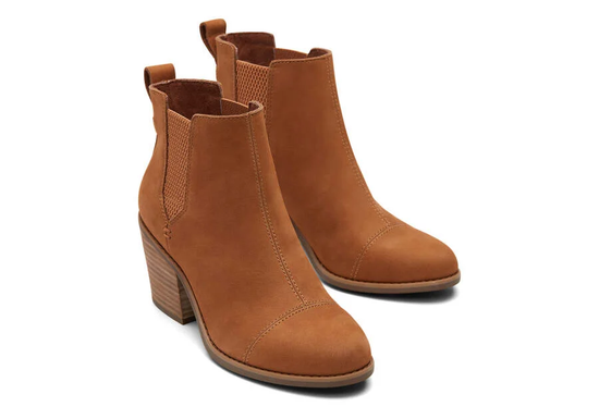 Everly Tan Nubuck Heeled Boot - Southern Belle Boutique