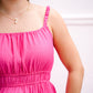 Tiered Hem Mini Dress - Magenta - Southern Belle Boutique