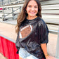 Football Sequin Black Top - Southern Belle Boutique