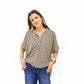Brown Striped Button Down Shirt - Southern Belle Boutique