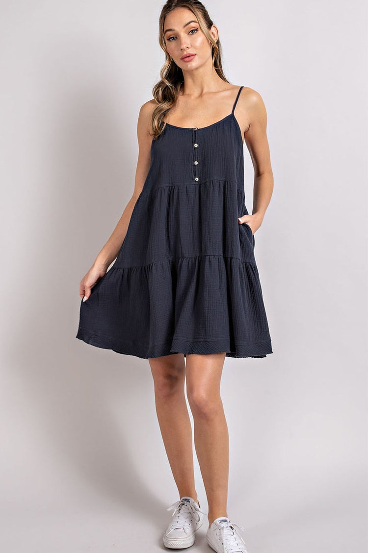 Midnight Gauze Mini Dress - Southern Belle Boutique