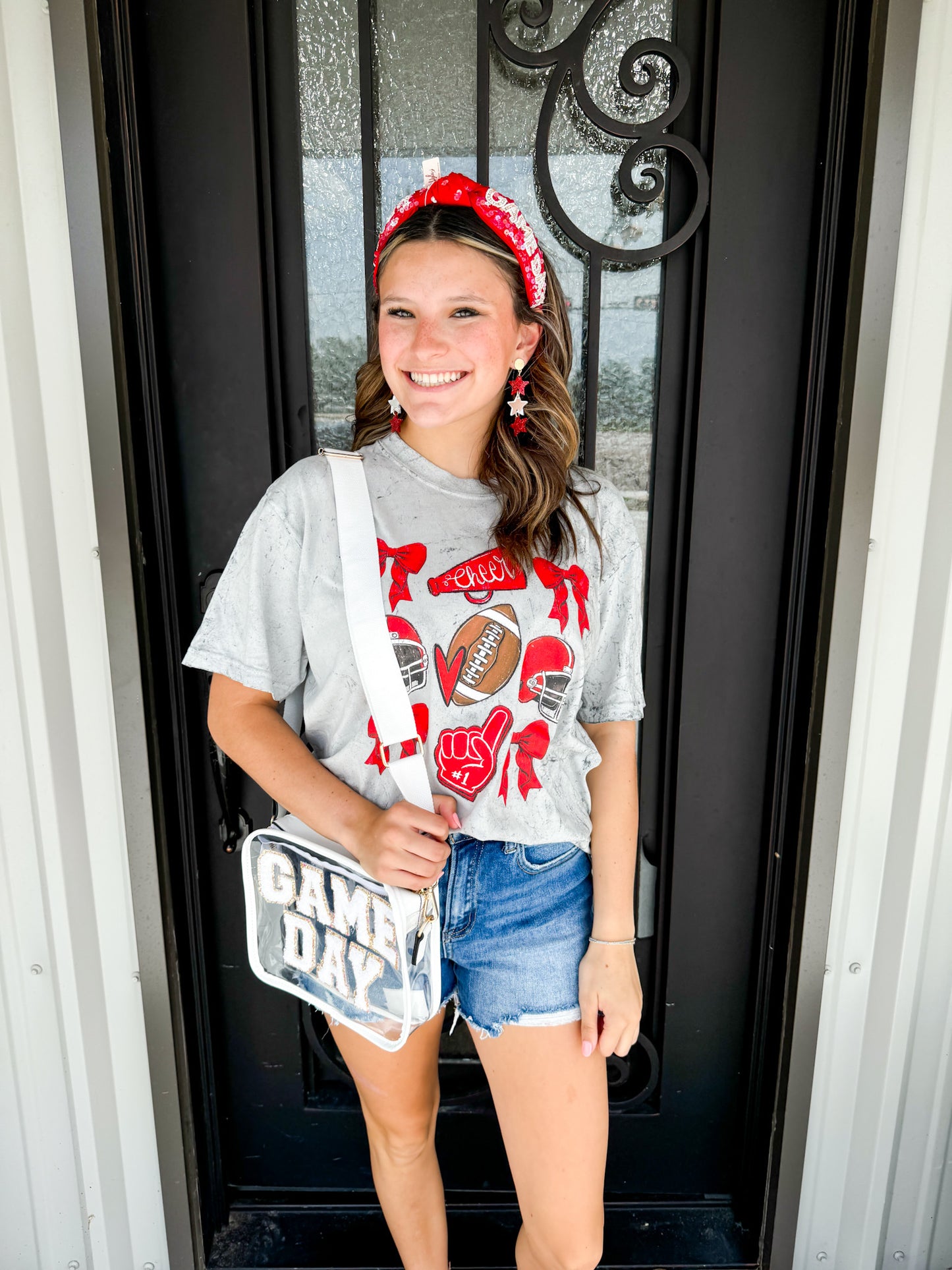 Football & Bows Tee - Southern Belle Boutique