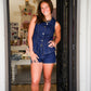 She+Sky Dark Wash Stretchy Denim Button Down Vest - Southern Belle Boutique