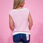Pink Striped Sweaer Vest Cardigan - Southern Belle Boutique