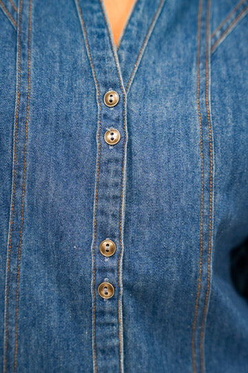 Jesse Dark Wash Denim Dress - Southern Belle Boutique