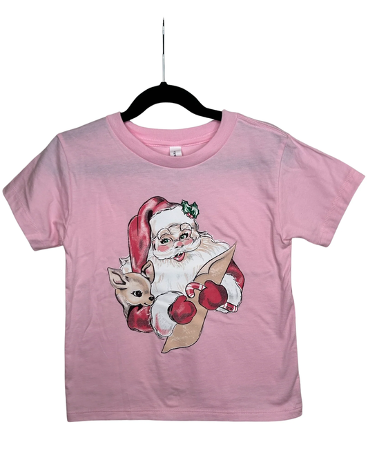 Kids Dear Santa Bubblegum Pink Short Sleeve - Southern Belle Boutique