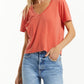 Classic Skimmer Cropped Tee - Chili - Southern Belle Boutique
