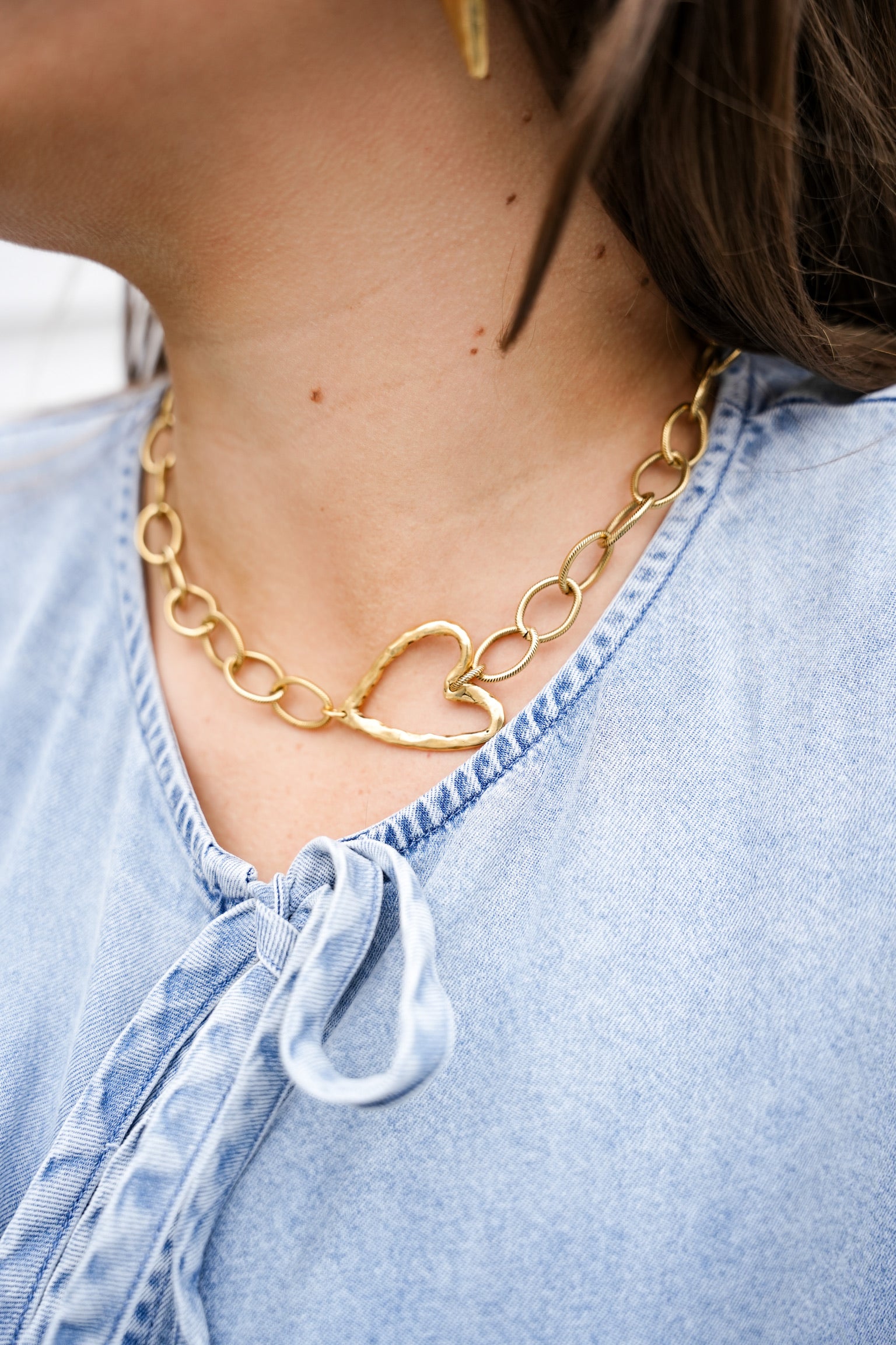 Gold Heart Choker - Southern Belle Boutique