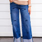 High Rise Crop Wide Leg Jean - Bow Detail