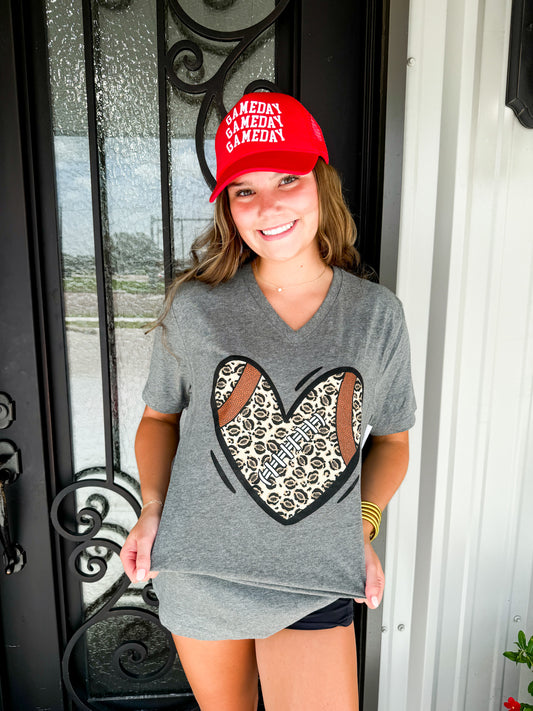 Football Cheetah Heart Tee