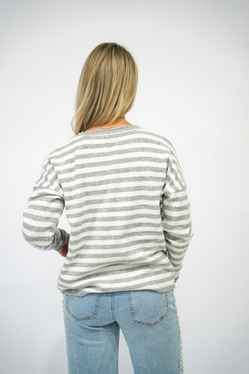 Heather Grey Button Down Cardigan