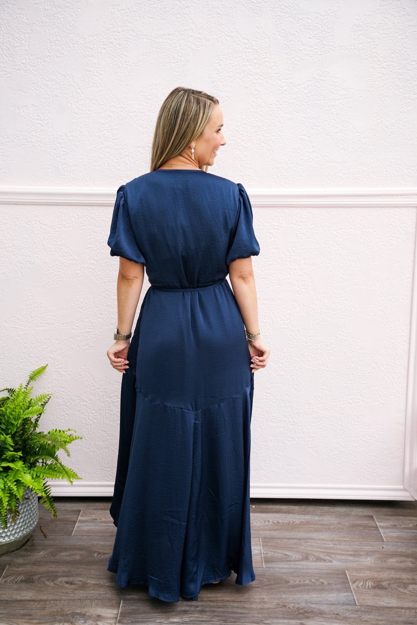 Navy Long Dress - Southern Belle Boutique