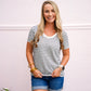 Navy Terry Loop Stripe Top - Southern Belle Boutique