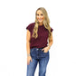 Burgundy Tie Sleeve Top