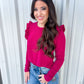 Camden Ruffle Top - Cranberry - Southern Belle Boutique