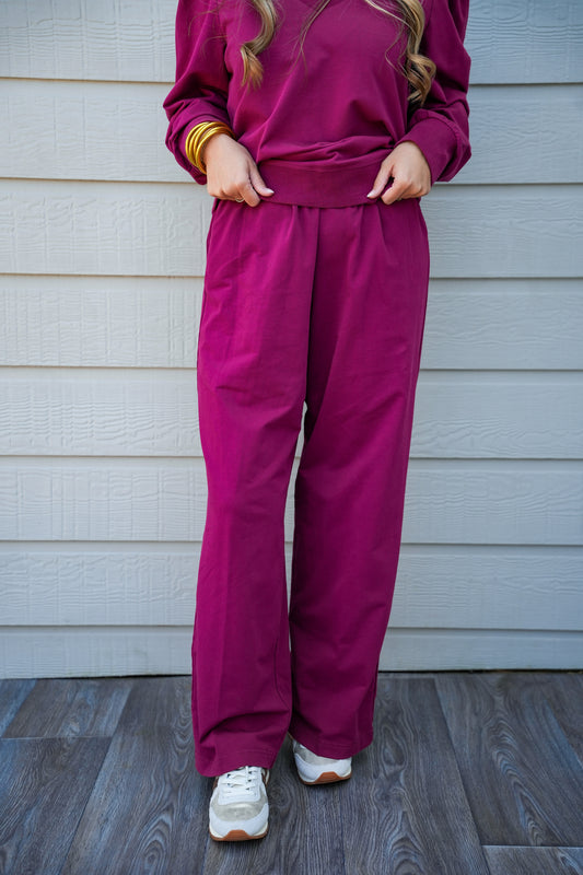 Zahara Sweatpant - Bordeaux